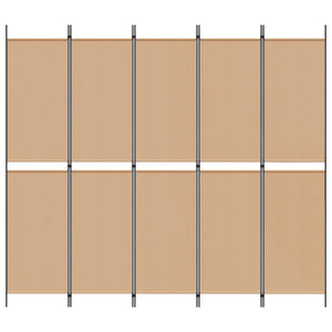 5-Panel Διχοτόμος Μπεζ 250 x 220 cm Ύφασμα - Pakobazaar