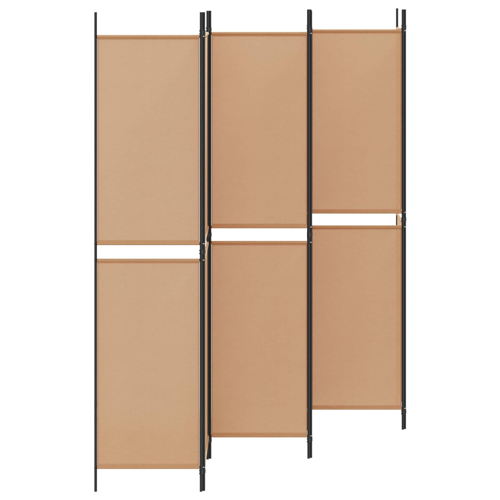 Διαχωριστικό Δωματίου 6-Πάνελ Μπεζ 300 x 220 cm Ύφασμα - Pakobazaar