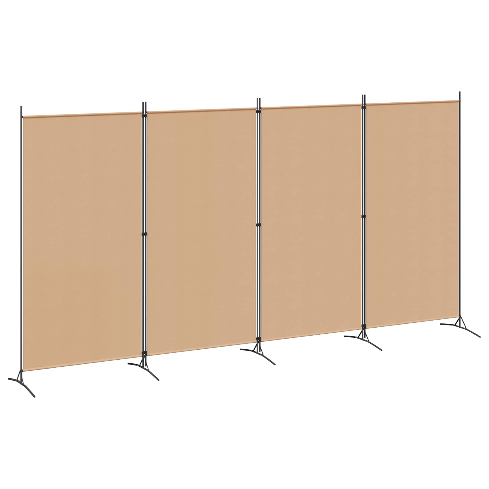 4-Πίνακας Διαχωριστικός Μπεζ 346 x 180 cm Ύφασμα - Pakobazaar