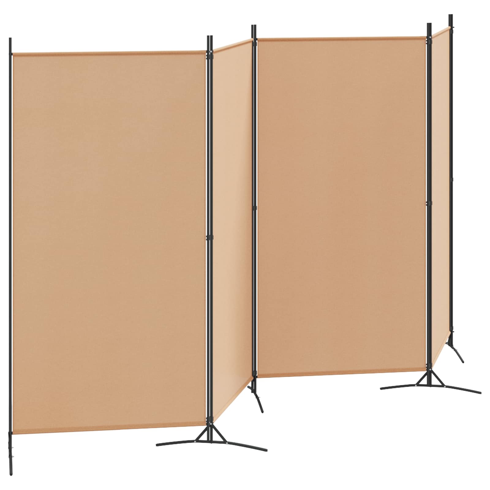 4-Πίνακας Διαχωριστικός Μπεζ 346 x 180 cm Ύφασμα - Pakobazaar