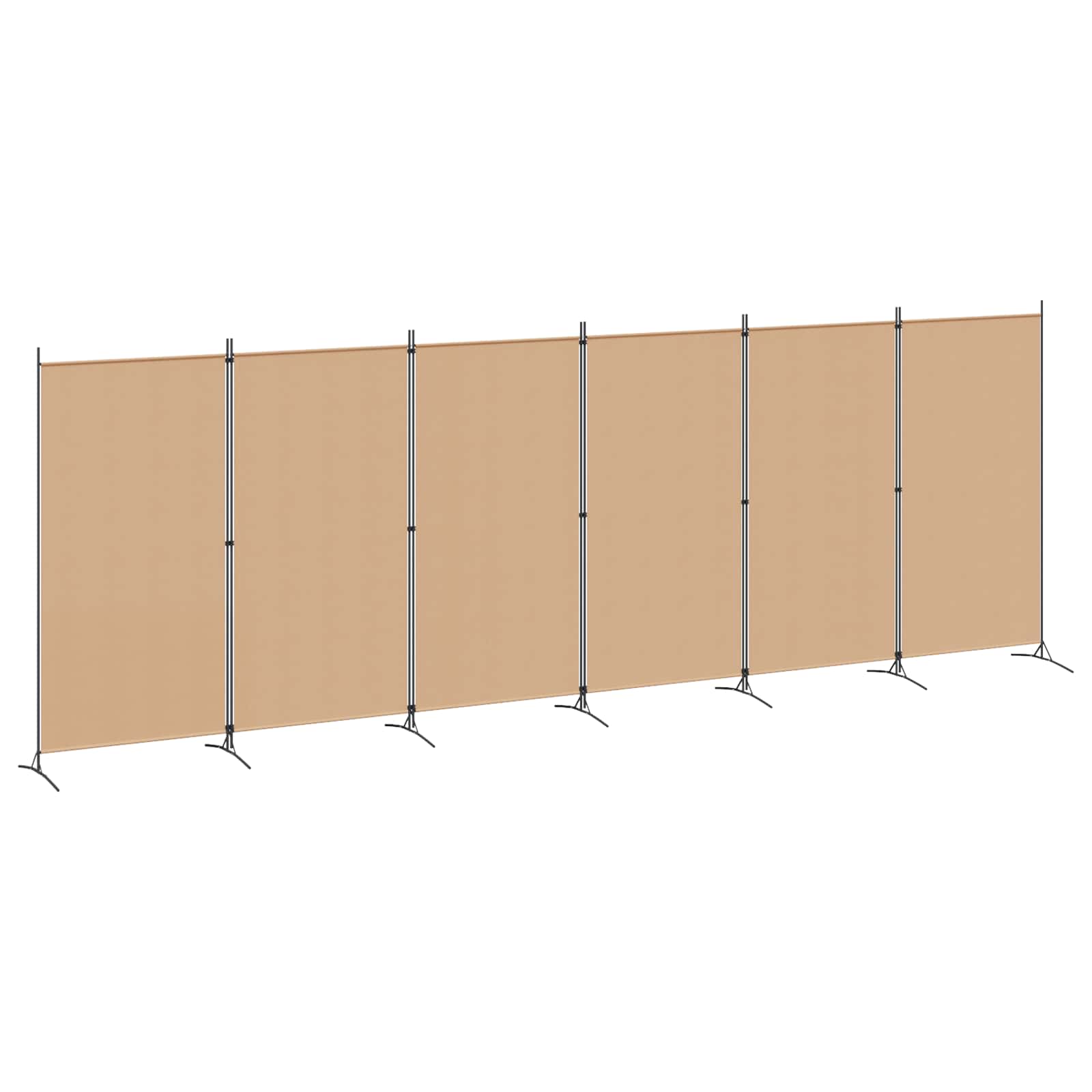 Διαχωριστικό Δωματίου 6-Πάνελ Μπεζ 520 x 180 cm Ύφασμα - Pakobazaar