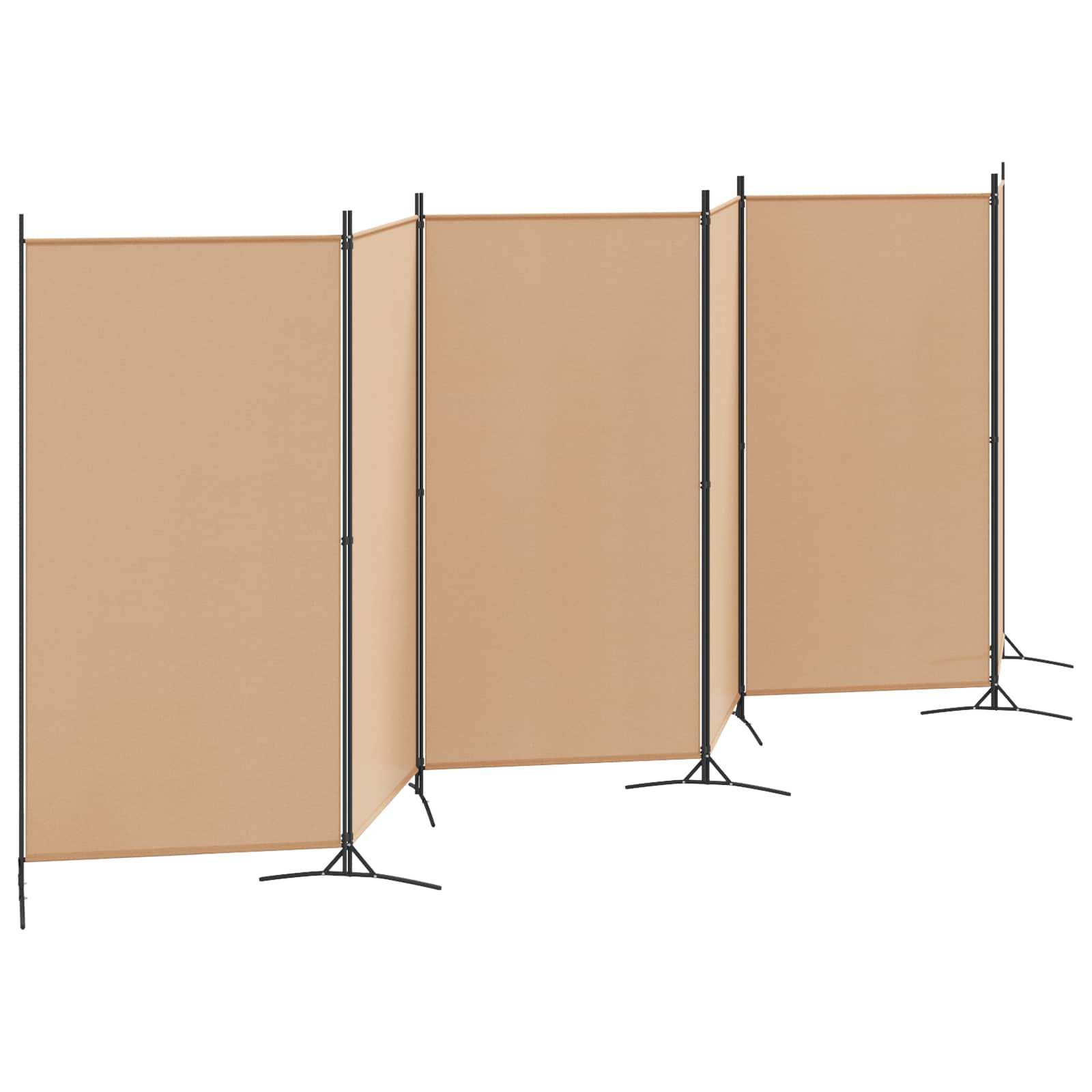 Διαχωριστικό Δωματίου 6-Πάνελ Μπεζ 520 x 180 cm Ύφασμα - Pakobazaar