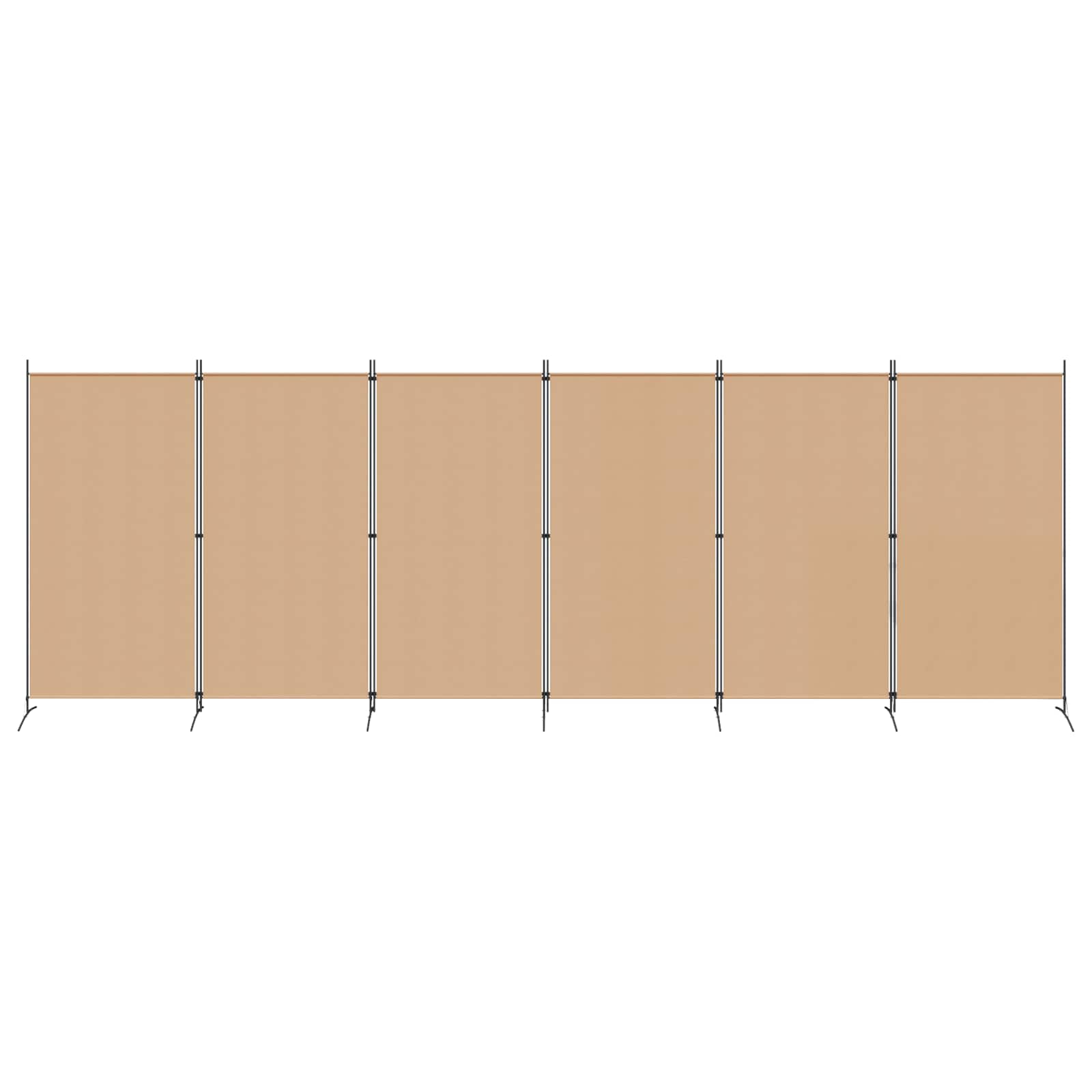 Διαχωριστικό Δωματίου 6-Πάνελ Μπεζ 520 x 180 cm Ύφασμα - Pakobazaar