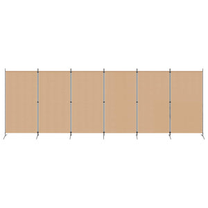 Διαχωριστικό Δωματίου 6-Πάνελ Μπεζ 520 x 180 cm Ύφασμα - Pakobazaar