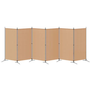 Διαχωριστικό Δωματίου 6-Πάνελ Μπεζ 520 x 180 cm Ύφασμα - Pakobazaar
