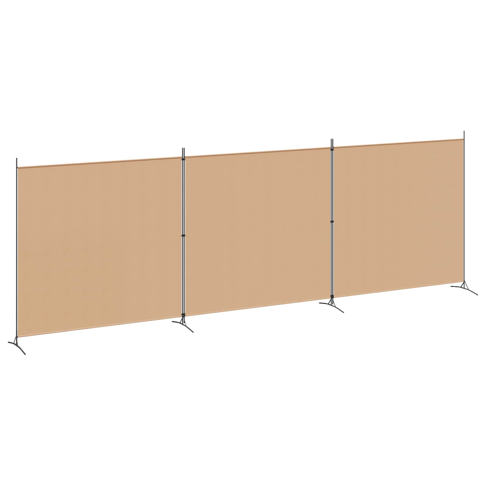 4-Πίνακας Διαχωριστικός Μπεζ 525 x 180 cm Ύφασμα - Pakobazaar