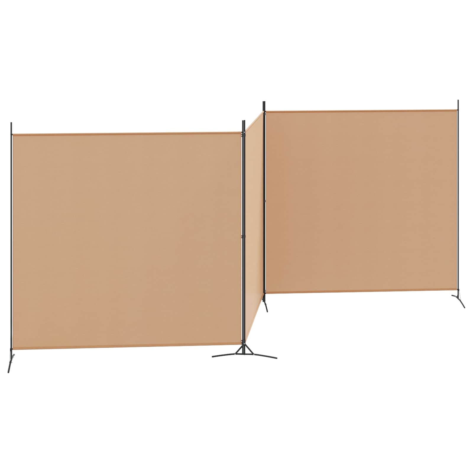 4-Πίνακας Διαχωριστικός Μπεζ 525 x 180 cm Ύφασμα - Pakobazaar