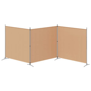 4-Πίνακας Διαχωριστικός Μπεζ 525 x 180 cm Ύφασμα - Pakobazaar