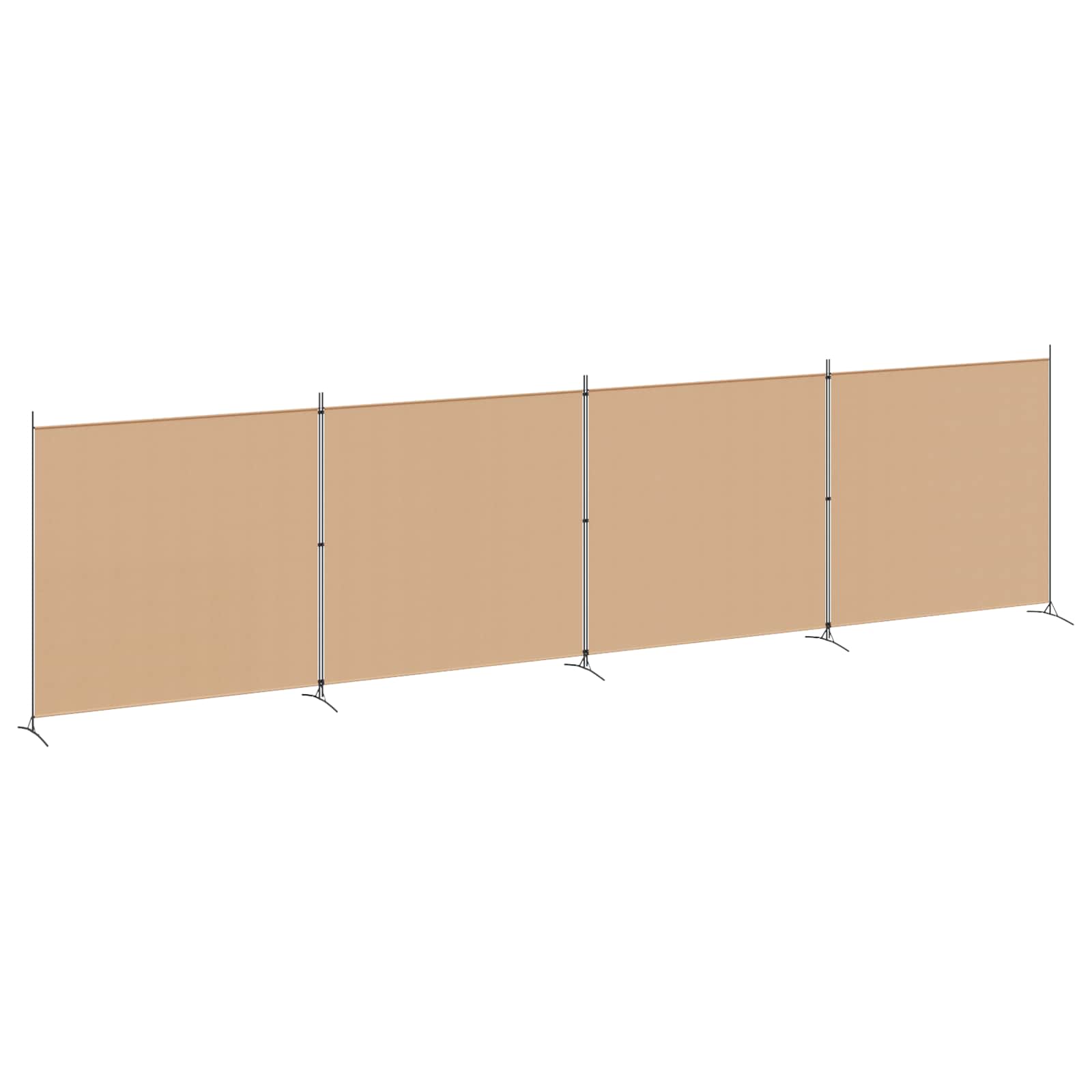 4-Πίνακας Διαχωριστικός Μπεζ 698 x 180 cm Ύφασμα - Pakobazaar