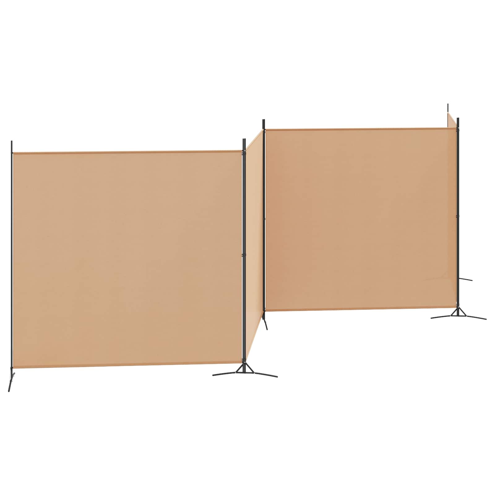4-Πίνακας Διαχωριστικός Μπεζ 698 x 180 cm Ύφασμα - Pakobazaar