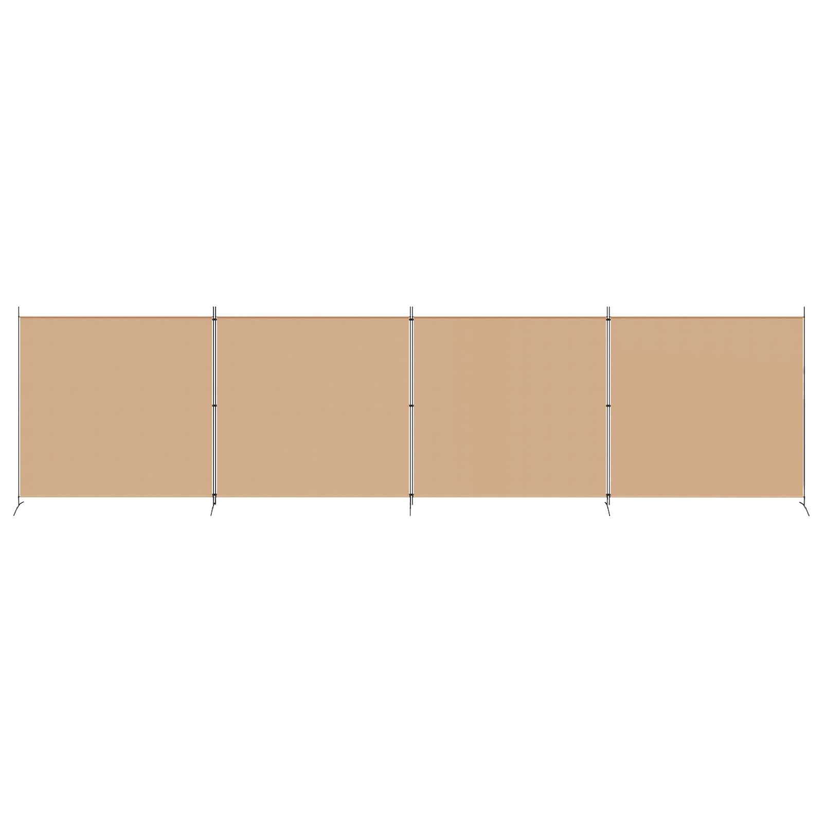 4-Πίνακας Διαχωριστικός Μπεζ 698 x 180 cm Ύφασμα - Pakobazaar
