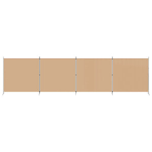 4-Πίνακας Διαχωριστικός Μπεζ 698 x 180 cm Ύφασμα - Pakobazaar
