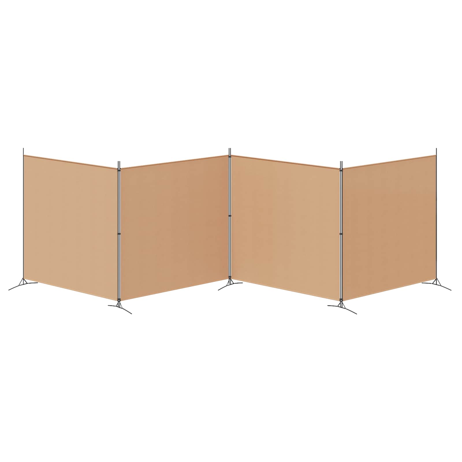 4-Πίνακας Διαχωριστικός Μπεζ 698 x 180 cm Ύφασμα - Pakobazaar