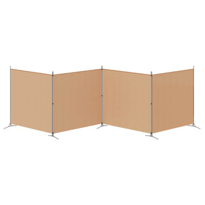 4-Πίνακας Διαχωριστικός Μπεζ 698 x 180 cm Ύφασμα - Pakobazaar