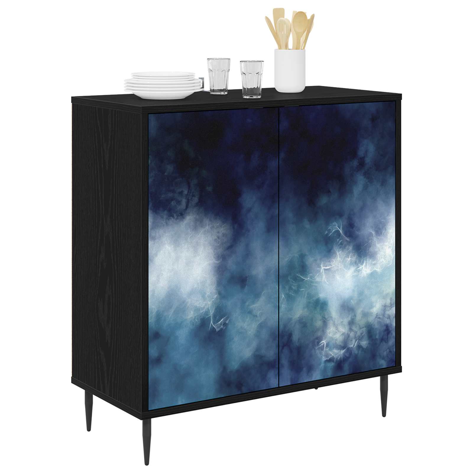 Πλαϊνό γραφείο RAALTE Μαύρη Δρυς 69 x 33 x 76 εκ. - Pakobazaar