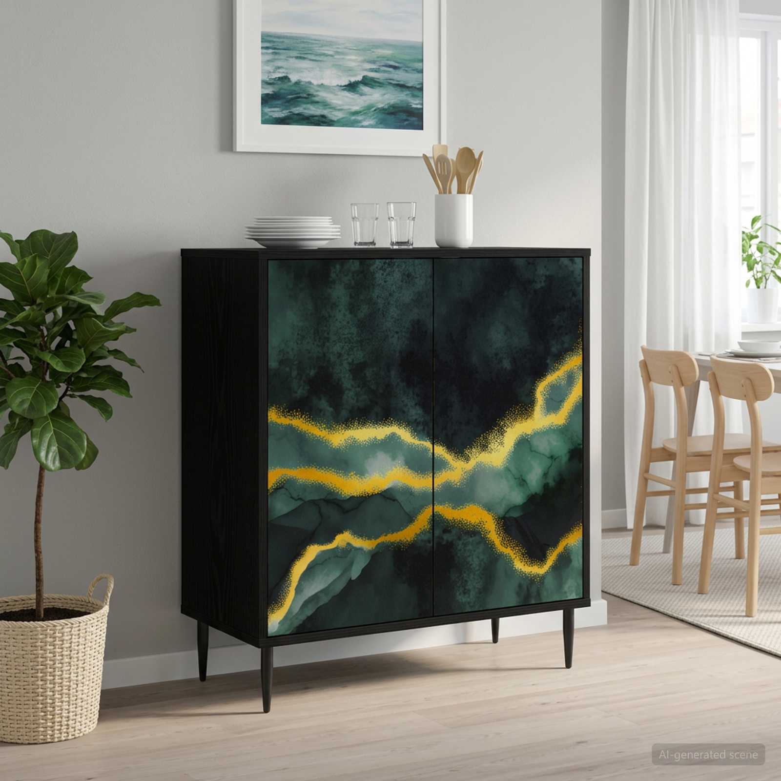 Πλαϊνό γραφείο WIJHE Μαύρη Δρυς 69 x 33 x 76 εκ.