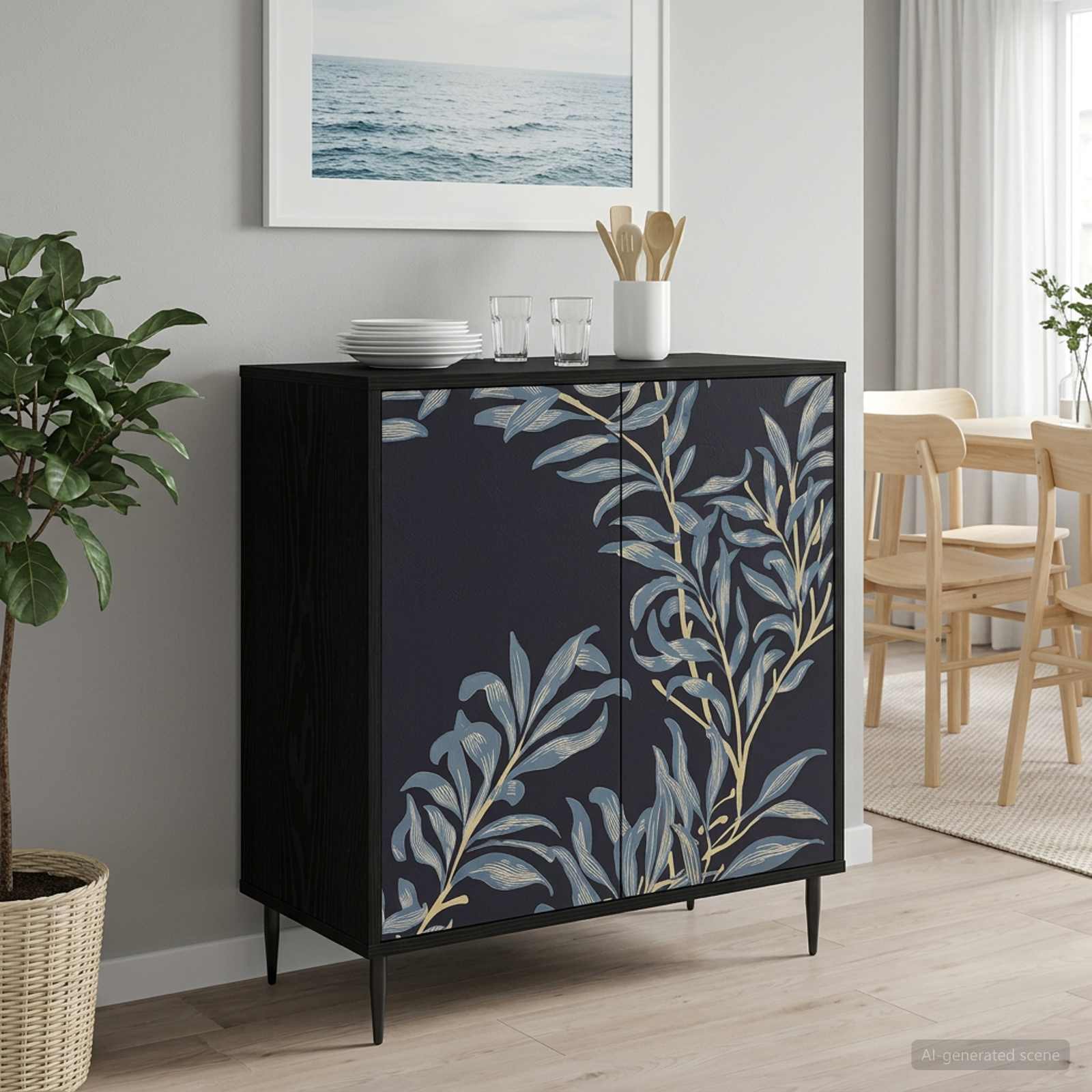 Πλαϊνό γραφείο DOKKUM Μαύρη Δρυς 69 x 33 x 76 εκ. - Pakobazaar