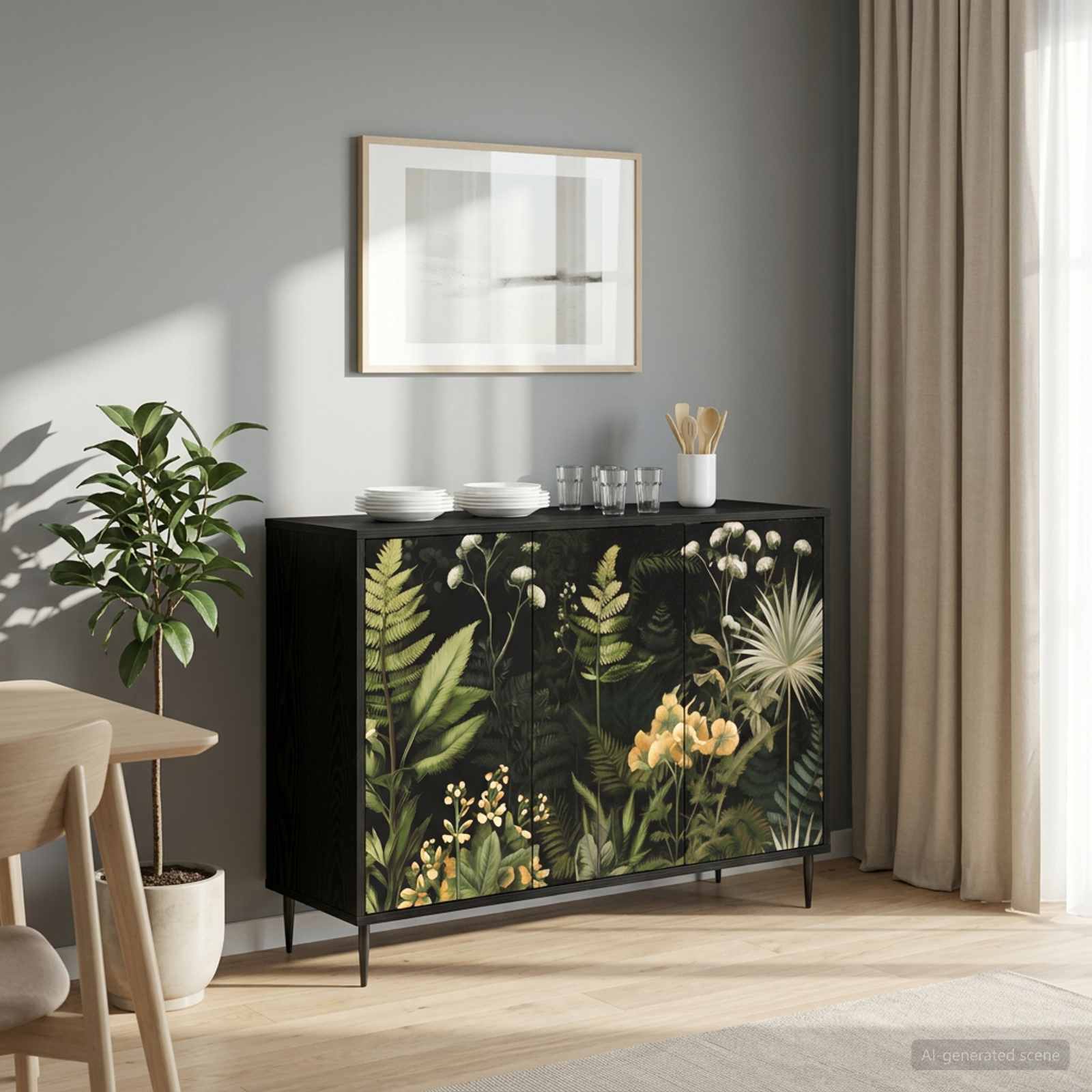 Πλαϊνό γραφείο RHENEN Μαύρη Δρυς 102 x 33 x 76 εκ.