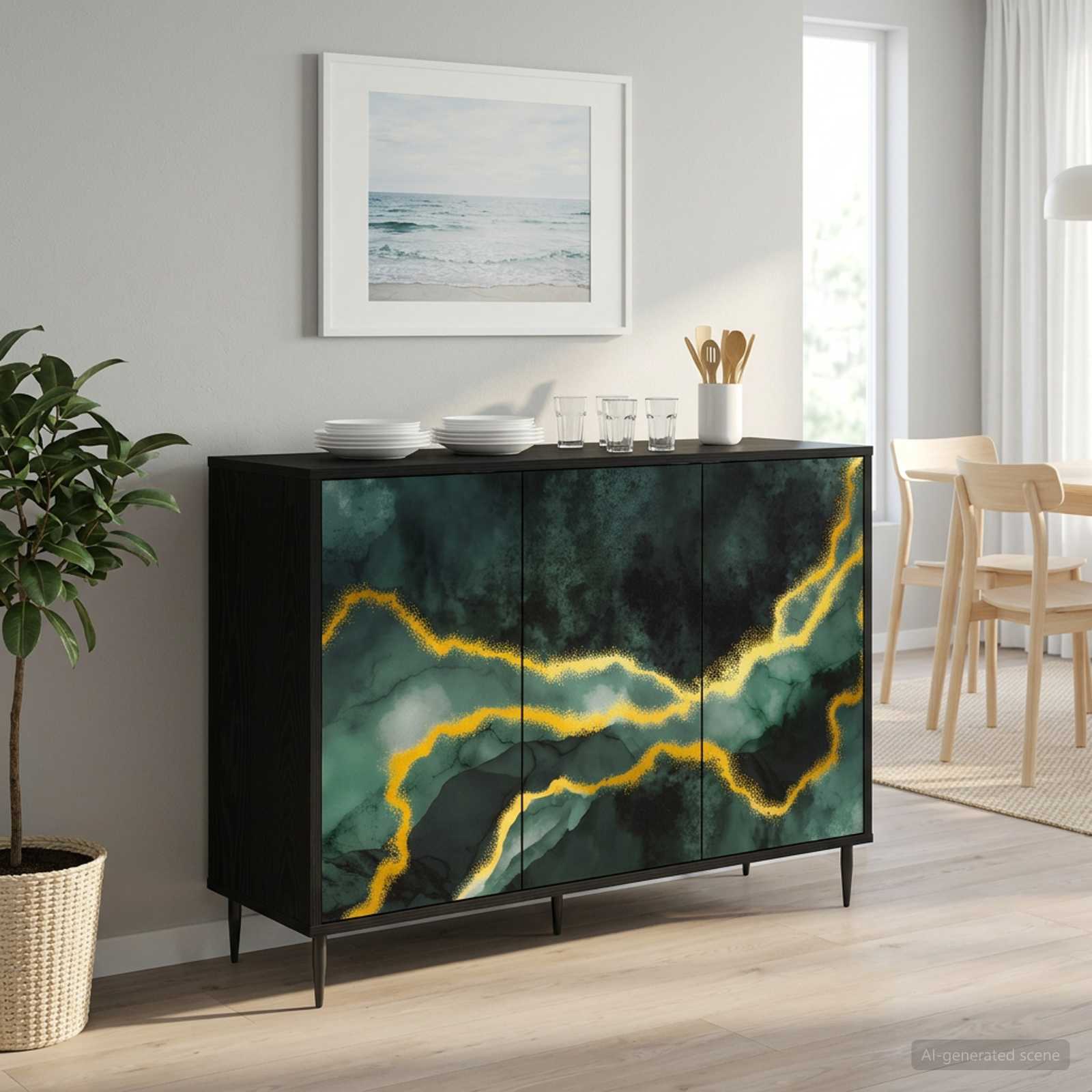 Πλαϊνό γραφείο WIJHE Μαύρη Δρυς 102 x 33 x 76 εκ. - Pakobazaar