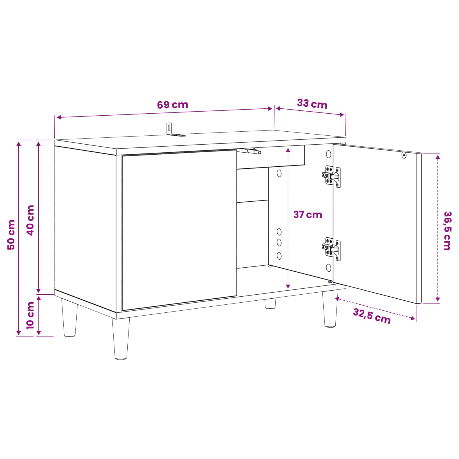 Ντουλάπι TV RAALTE 69 x 33 x 50 εκ. Sonoma Επεξεργασμένο Ξύλο - Pakobazaar