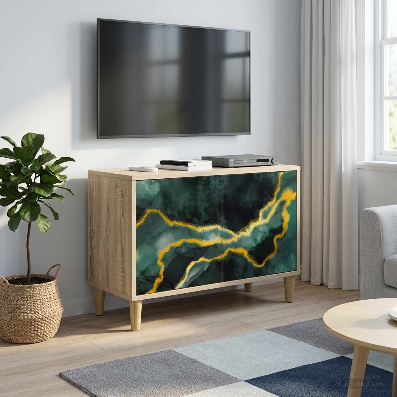 Ντουλάπι TV WIJHE 69 x 33 x 50 εκ. Sonoma Επεξεργασμένο Ξύλο