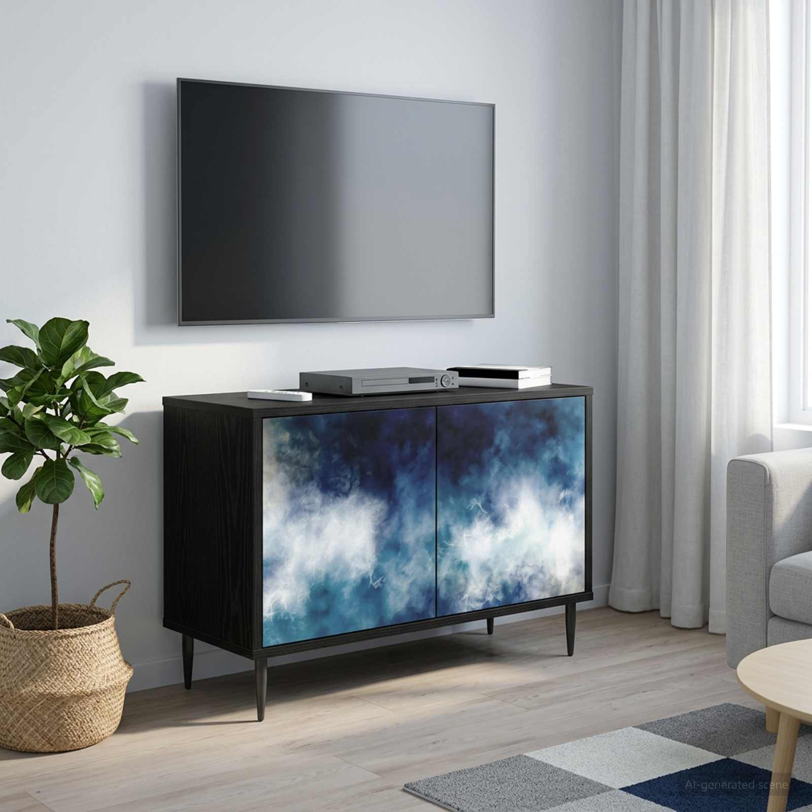 Ντουλάπι TV RAALTE 69 x 33 x 50,5 εκ. Μαύρη Δρυς - Pakobazaar