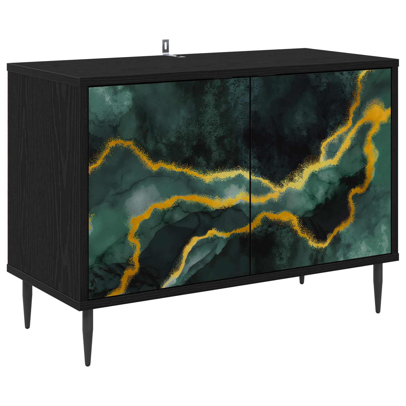 Ντουλάπι TV WIJHE 69 x 33 x 50,5 εκ. Μαύρη Δρυς - Pakobazaar