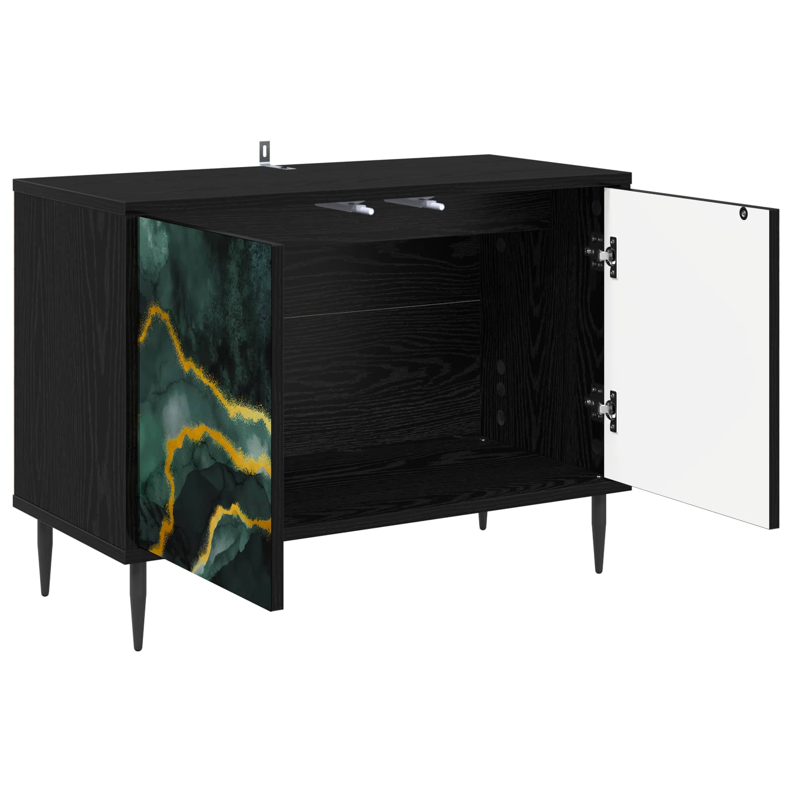 Ντουλάπι TV WIJHE 69 x 33 x 50,5 εκ. Μαύρη Δρυς - Pakobazaar