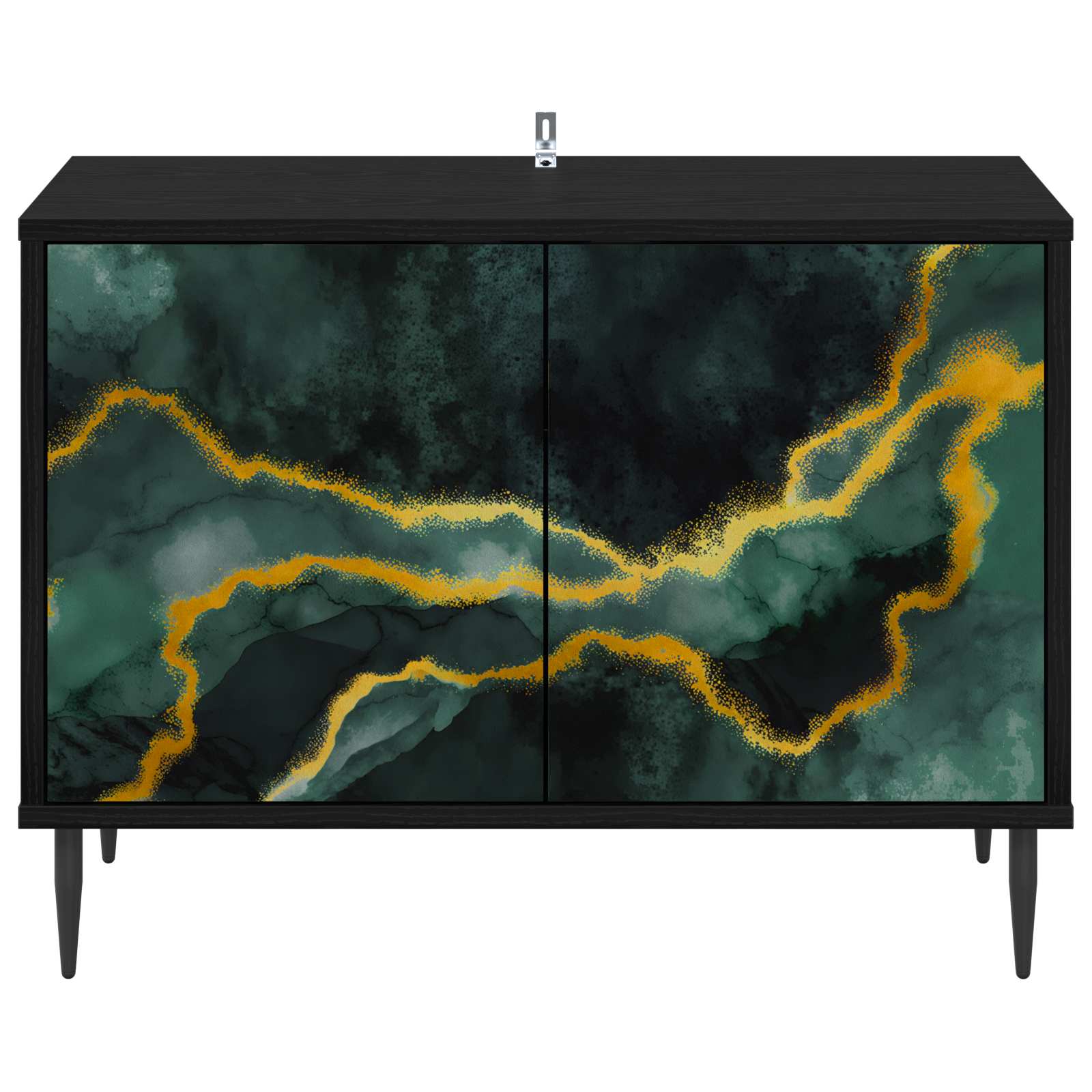 Ντουλάπι TV WIJHE 69 x 33 x 50,5 εκ. Μαύρη Δρυς - Pakobazaar