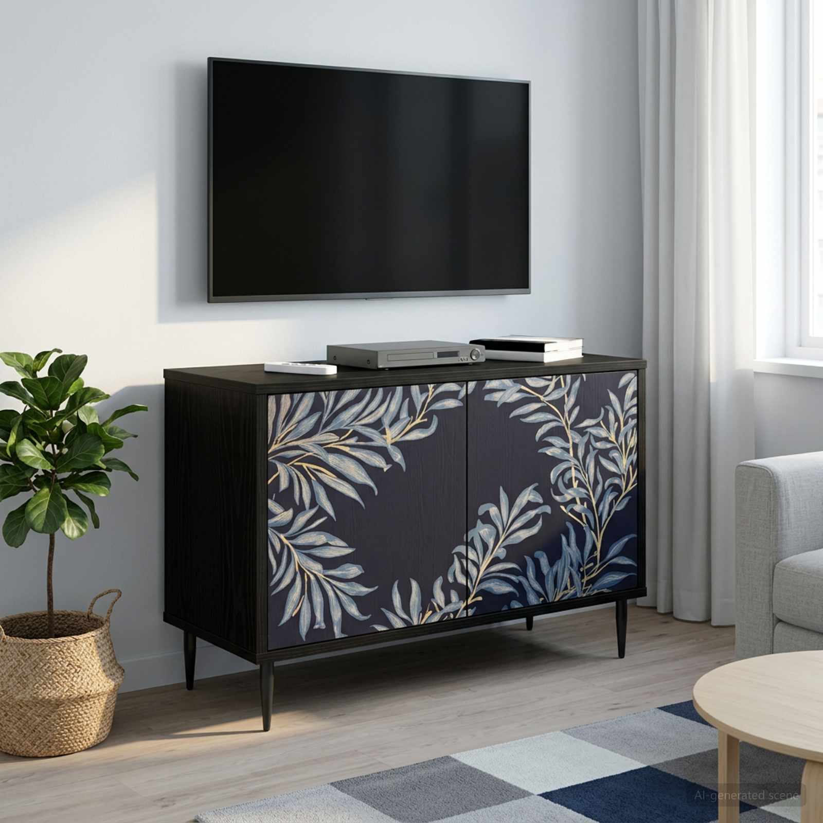 Ντουλάπι TV DOKKUM 69 x 33 x 50,5 εκ. Μαύρη Δρυς