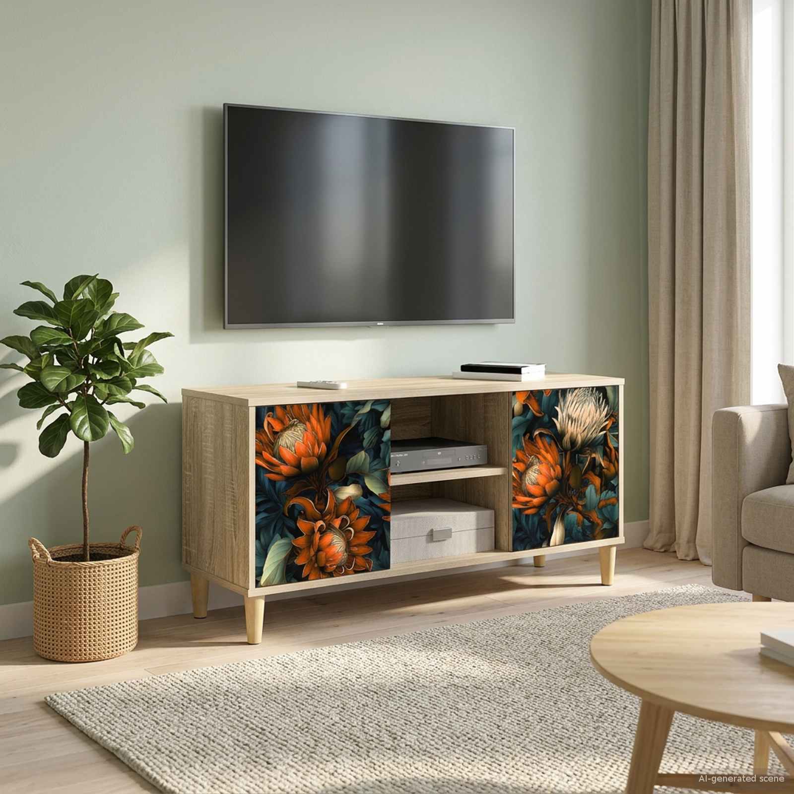 Ντουλάπι TV LOCHEM 102 x 33 x 50 εκ. Sonoma Επεξεργασμένο Ξύλο - Pakobazaar