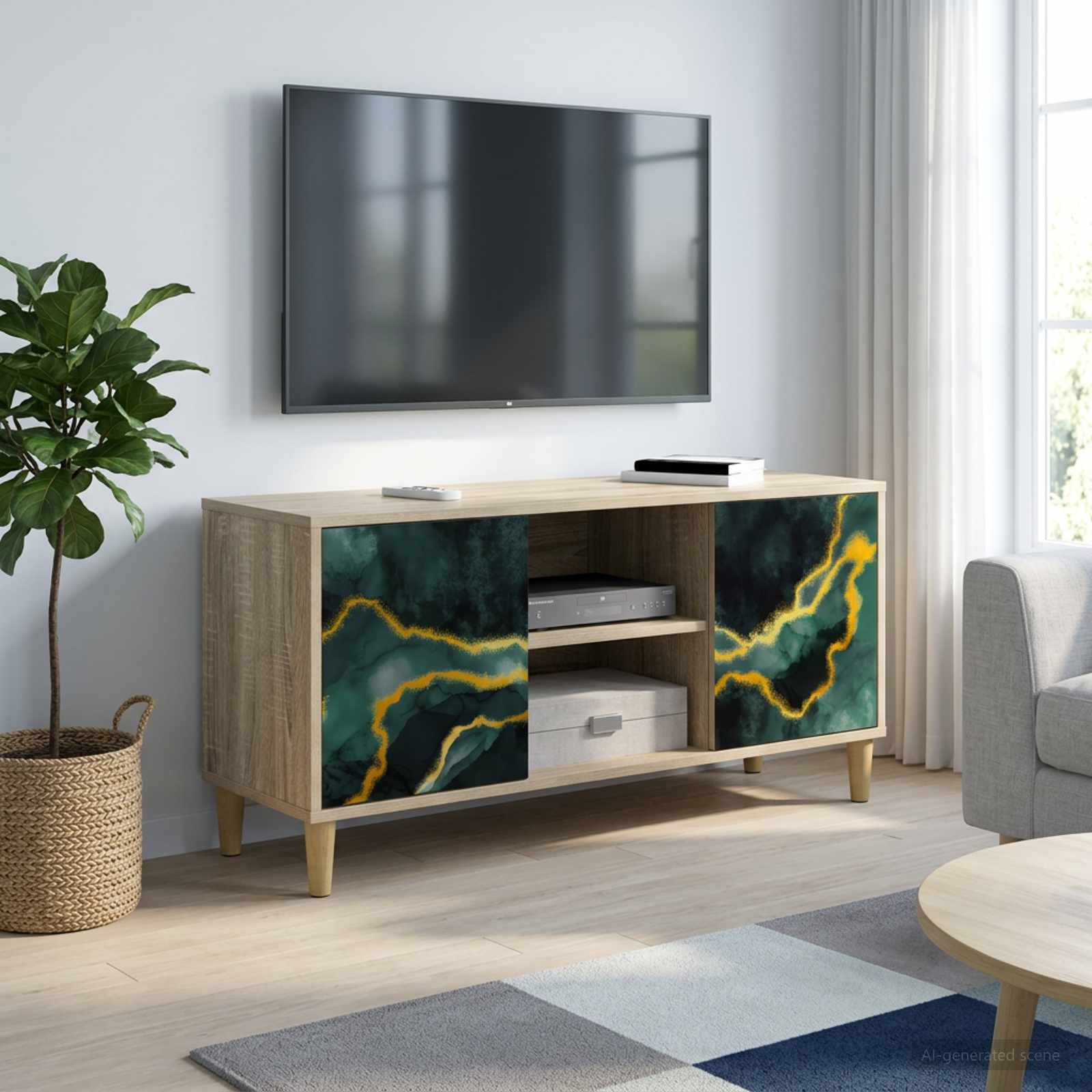 Ντουλάπι TV WIJHE 102 x 33 x 50 εκ. Sonoma Επεξεργασμένο Ξύλο - Pakobazaar