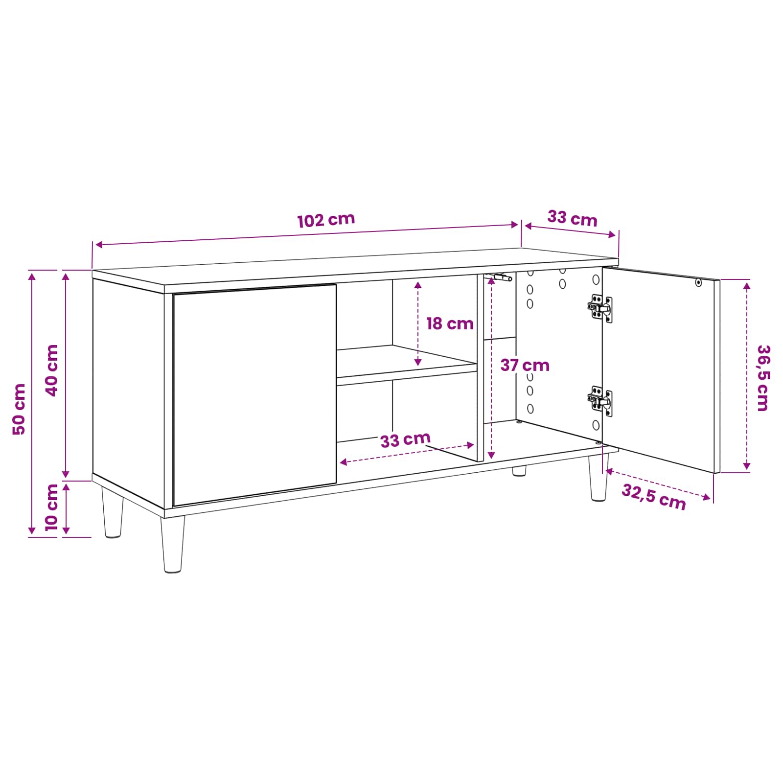 Ντουλάπι TV BREMEN 102 x 33 x 50 εκ. Sonoma Επεξεργασμένο Ξύλο