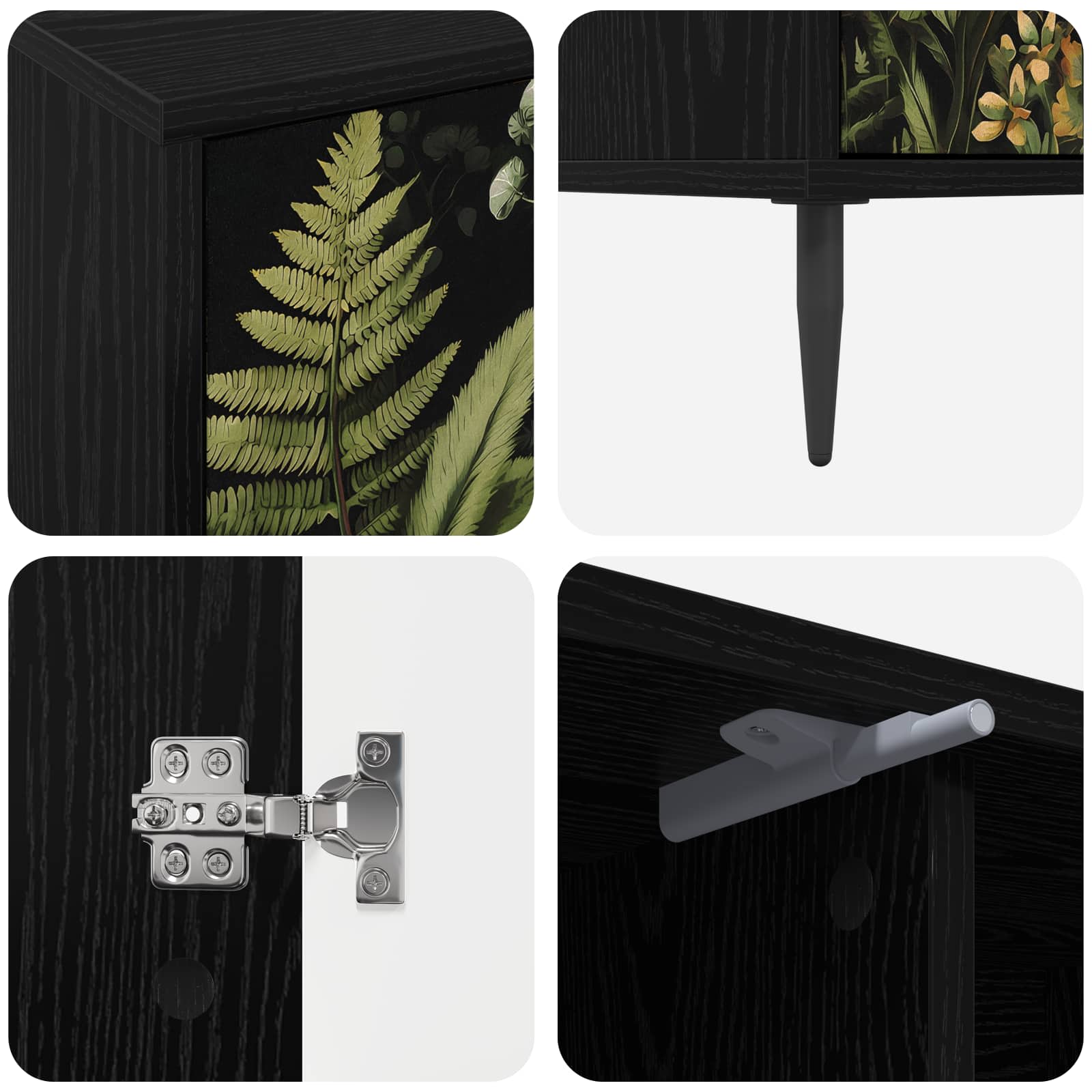 Ντουλάπι TV RHENEN 102 x 33 x 51 εκ Μαύρη Δρυς