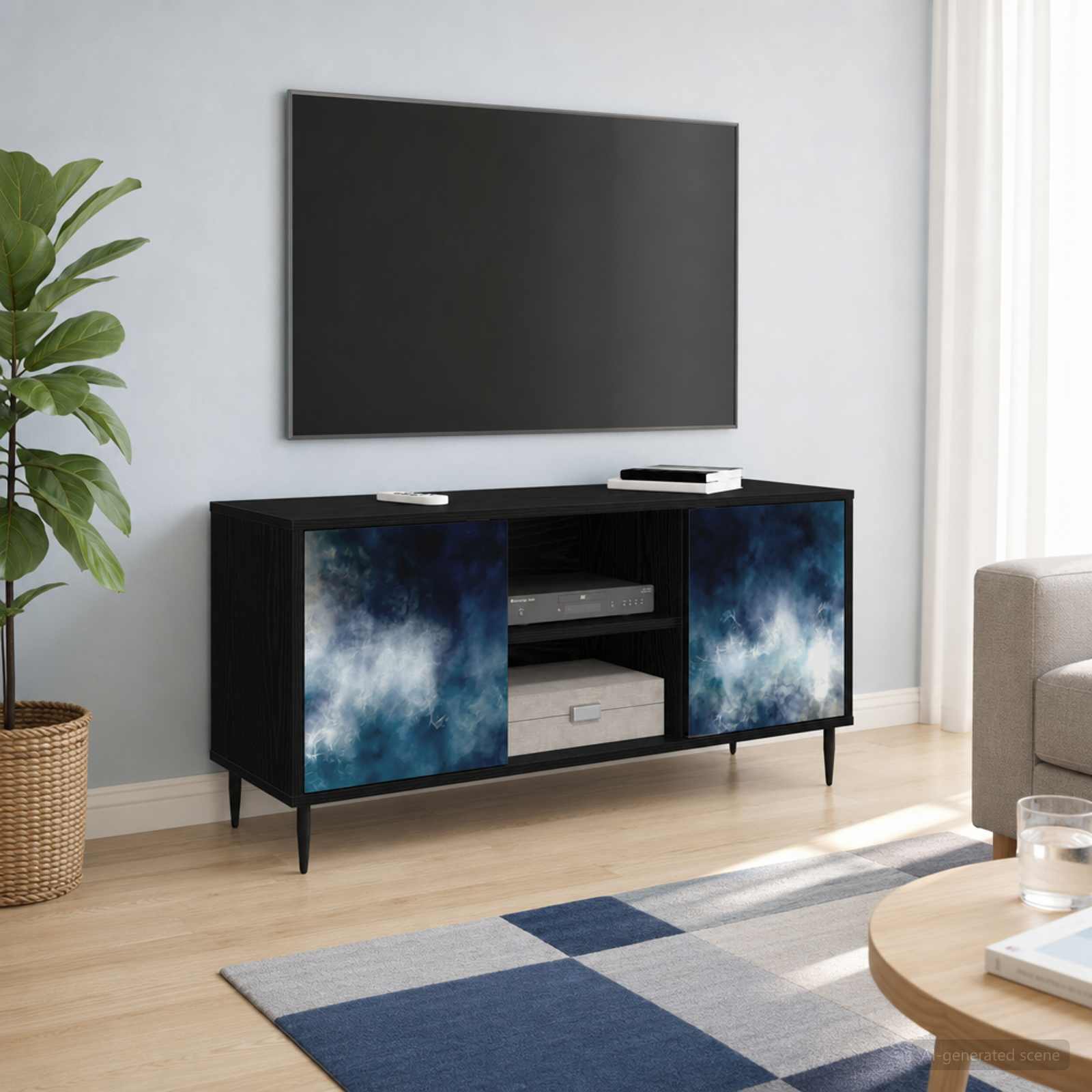Ντουλάπι TV RAALTE 102 x 33 x 51 εκ Μαύρη Δρυς