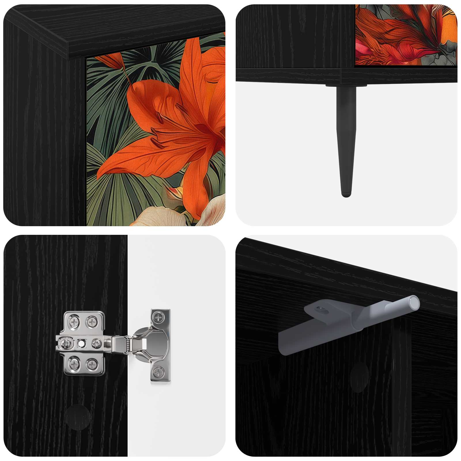 Ντουλάπι TV GENNEP 102 x 33 x 51 εκ Μαύρη Δρυς - Pakobazaar