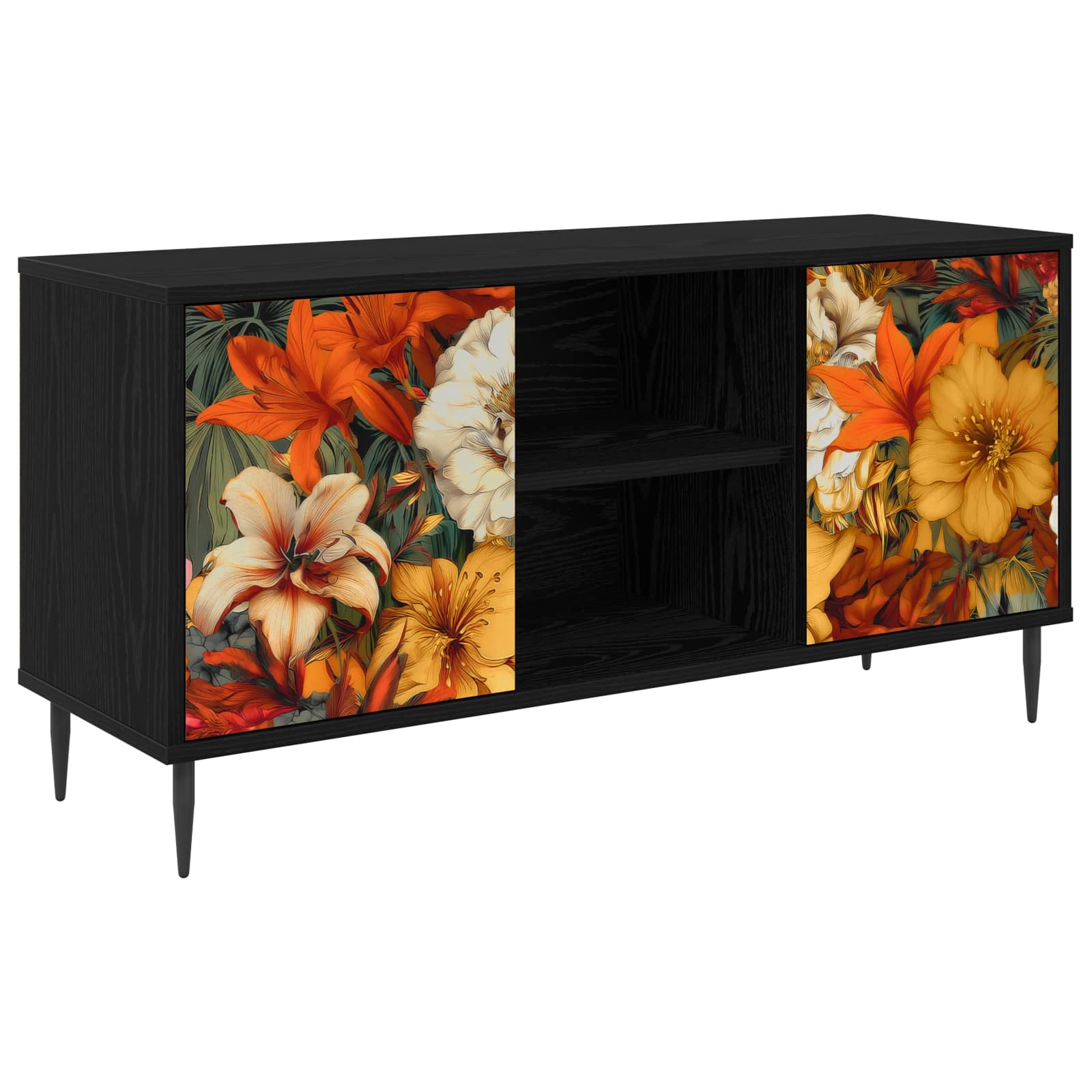 Ντουλάπι TV GENNEP 102 x 33 x 51 εκ Μαύρη Δρυς - Pakobazaar