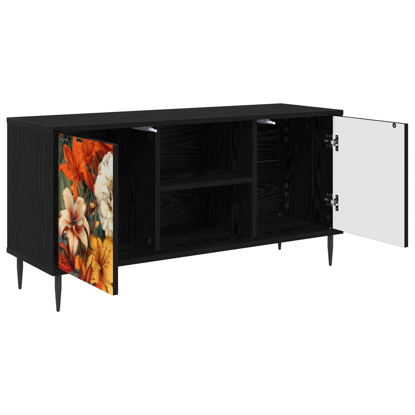 Ντουλάπι TV GENNEP 102 x 33 x 51 εκ Μαύρη Δρυς - Pakobazaar