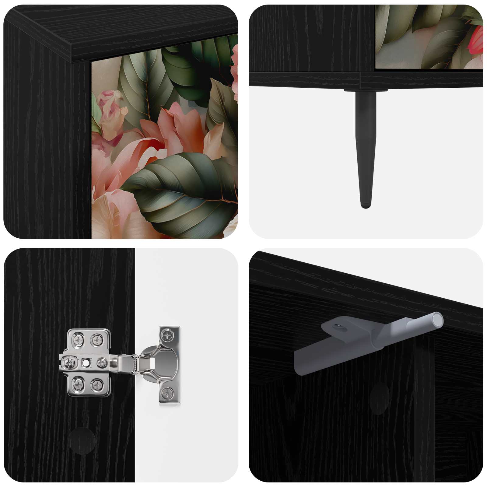 Ντουλάπι TV BORNE 102 x 33 x 51 εκ Μαύρη Δρυς - Pakobazaar