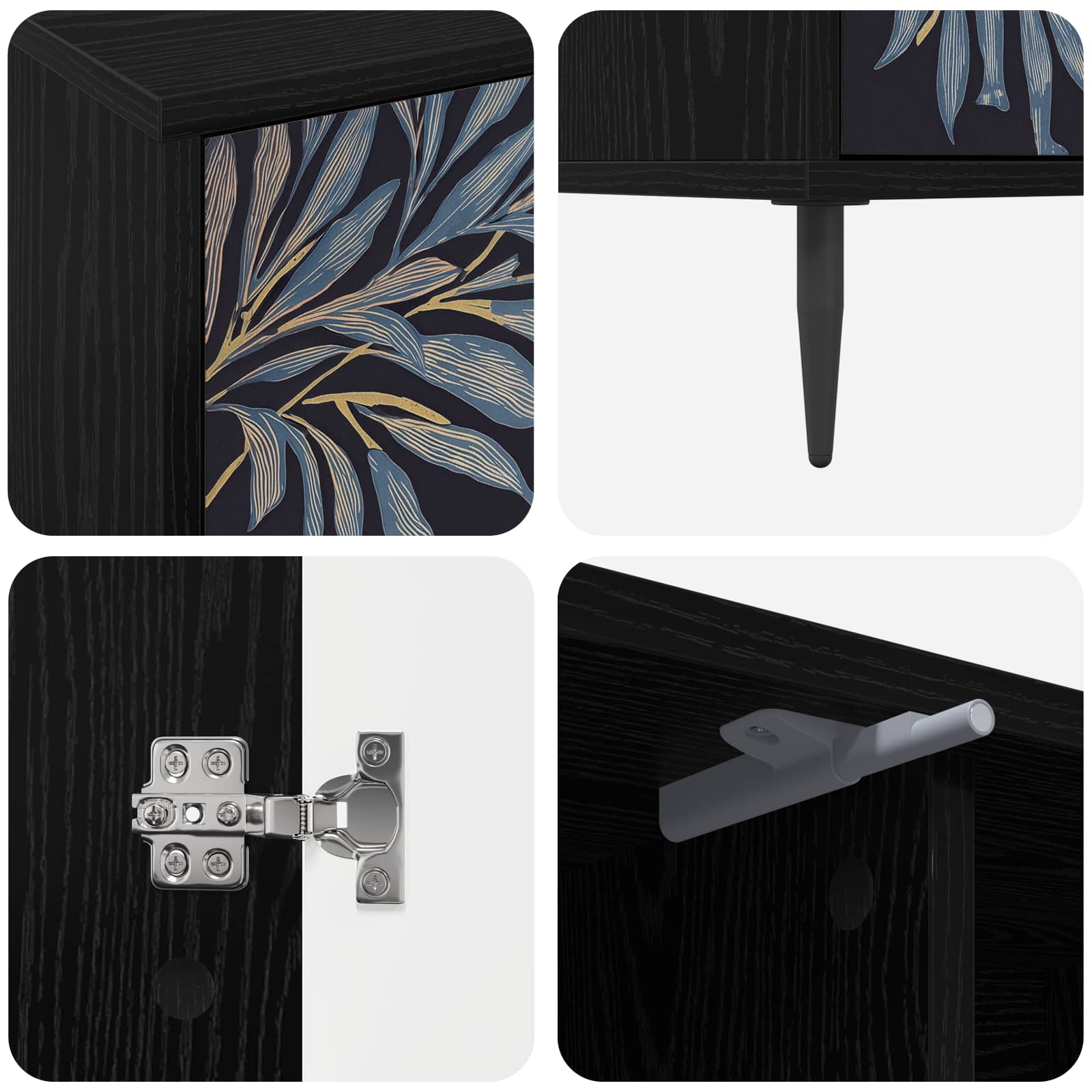 Ντουλάπι TV DOKKUM 102 x 33 x 51 εκ Μαύρη Δρυς - Pakobazaar