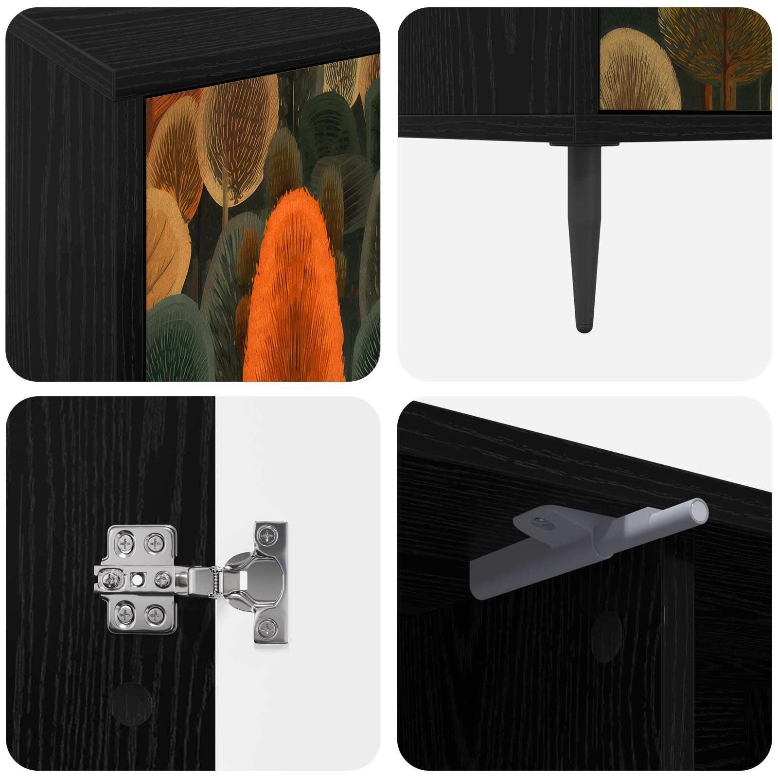 Ντουλάπι TV ZAANDAM 102 x 33 x 51 εκ Μαύρη Δρυς - Pakobazaar