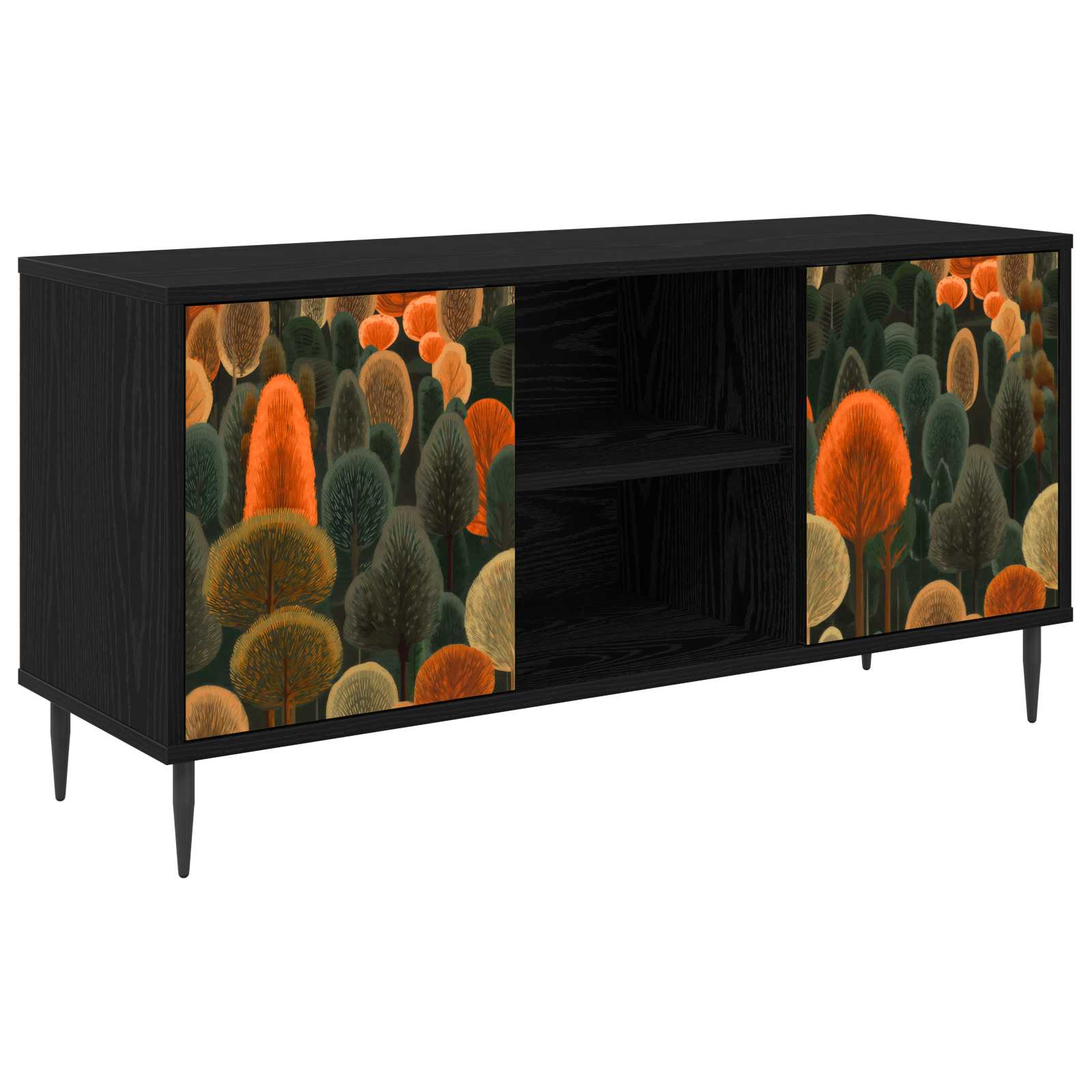 Ντουλάπι TV ZAANDAM 102 x 33 x 51 εκ Μαύρη Δρυς - Pakobazaar