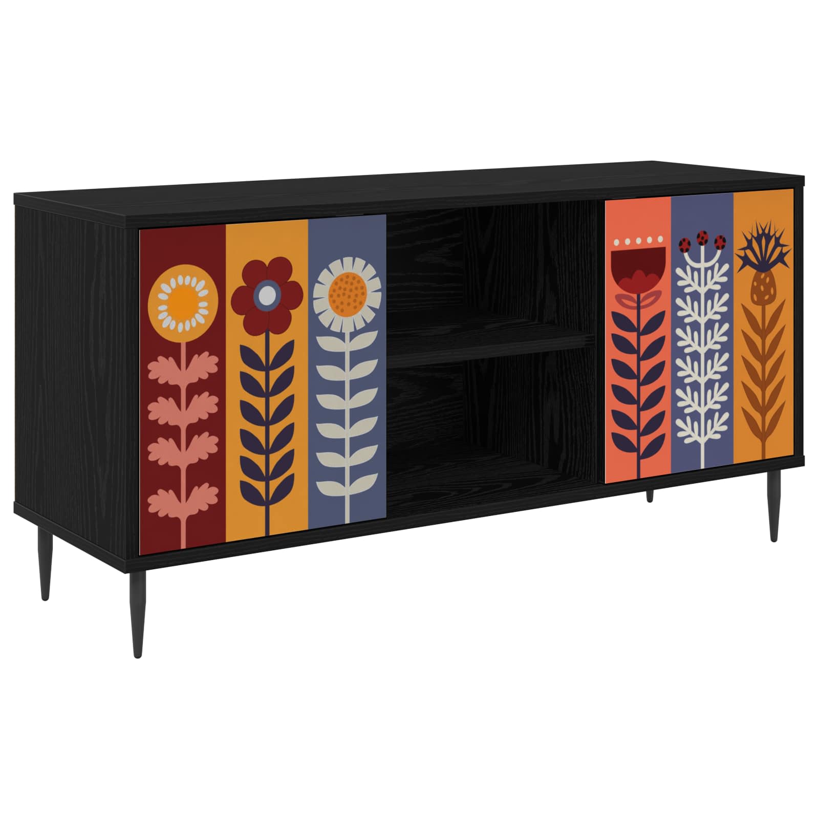Ντουλάπι TV ESSEN 102 x 33 x 51 εκ Μαύρη Δρυς - Pakobazaar