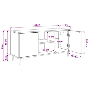 Ντουλάπι TV ESSEN 102 x 33 x 51 εκ Μαύρη Δρυς