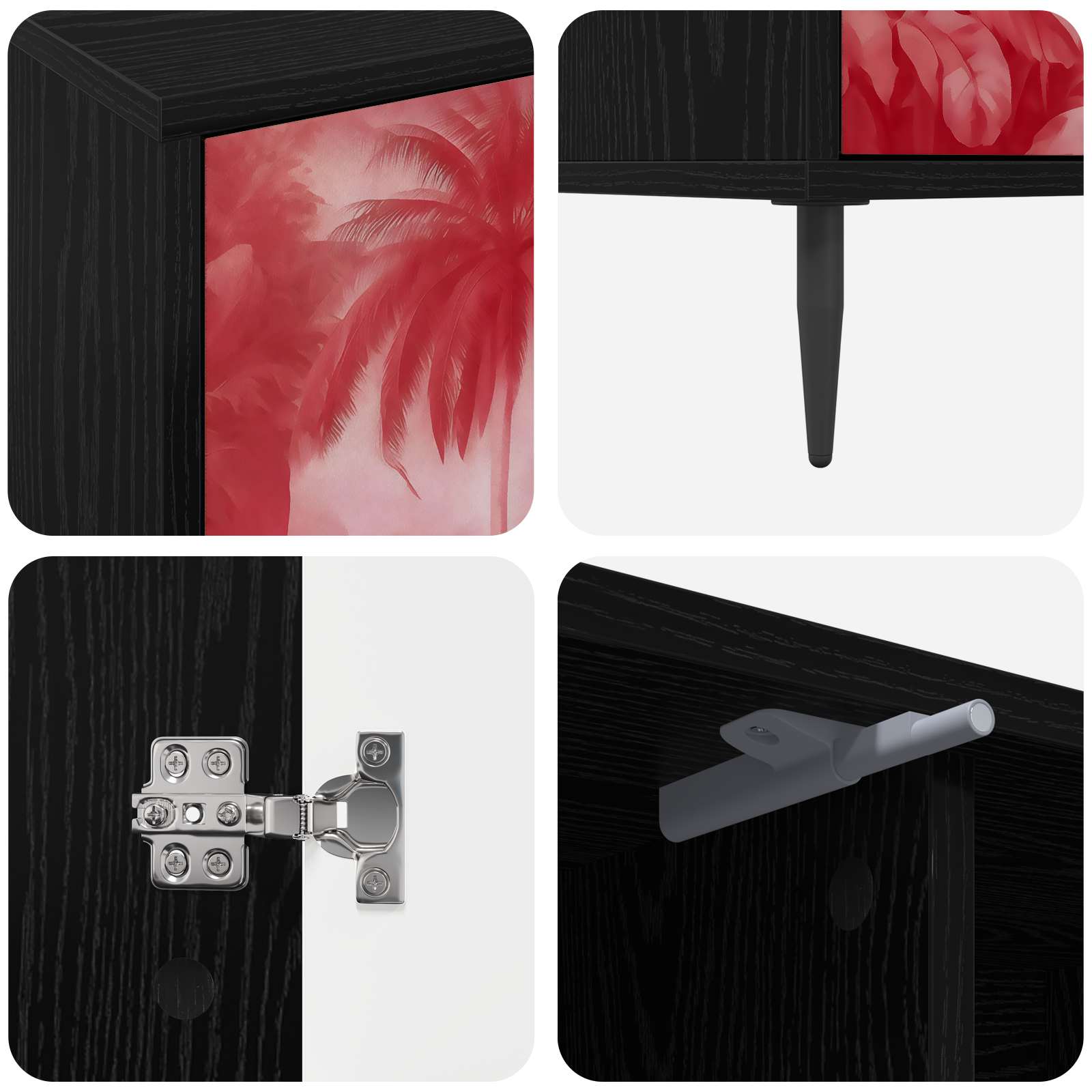 Ντουλάπι TV AACHEN 102 x 33 x 51 εκ Μαύρη Δρυς