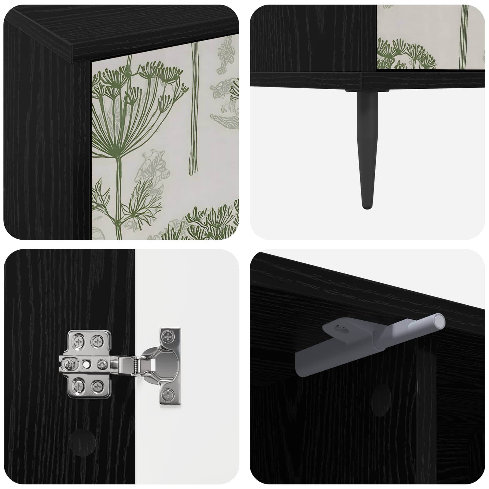 Ντουλάπι TV GOTHA 102 x 33 x 51 εκ Μαύρη Δρυς - Pakobazaar