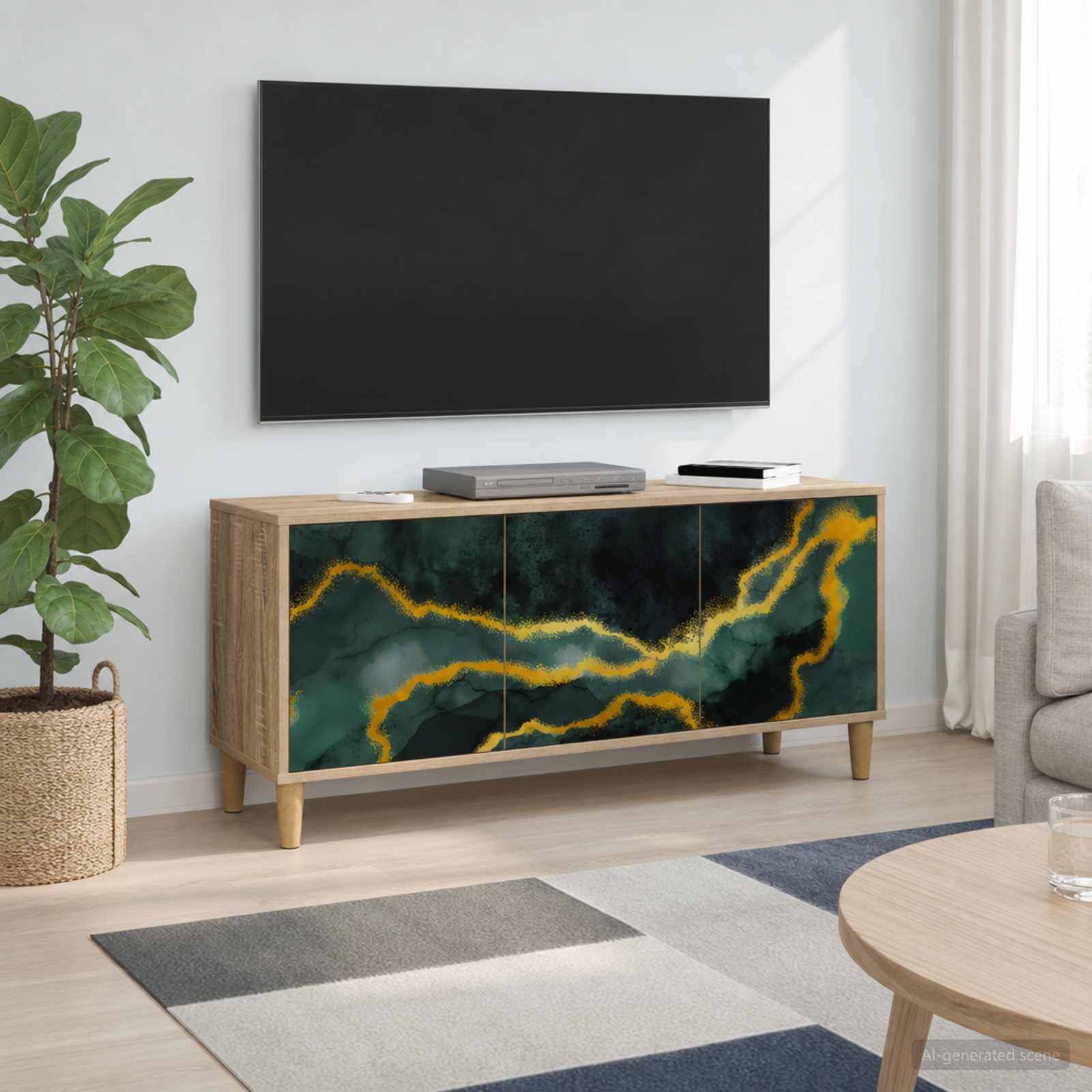 Ντουλάπι TV WIJHE 102 x 33 x 50 εκ. Sonoma Επεξεργασμένο Ξύλο - Pakobazaar