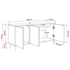 Ντουλάπι TV LOCHEM 102 x 33 x 51 εκ Μαύρη Δρυς - Pakobazaar