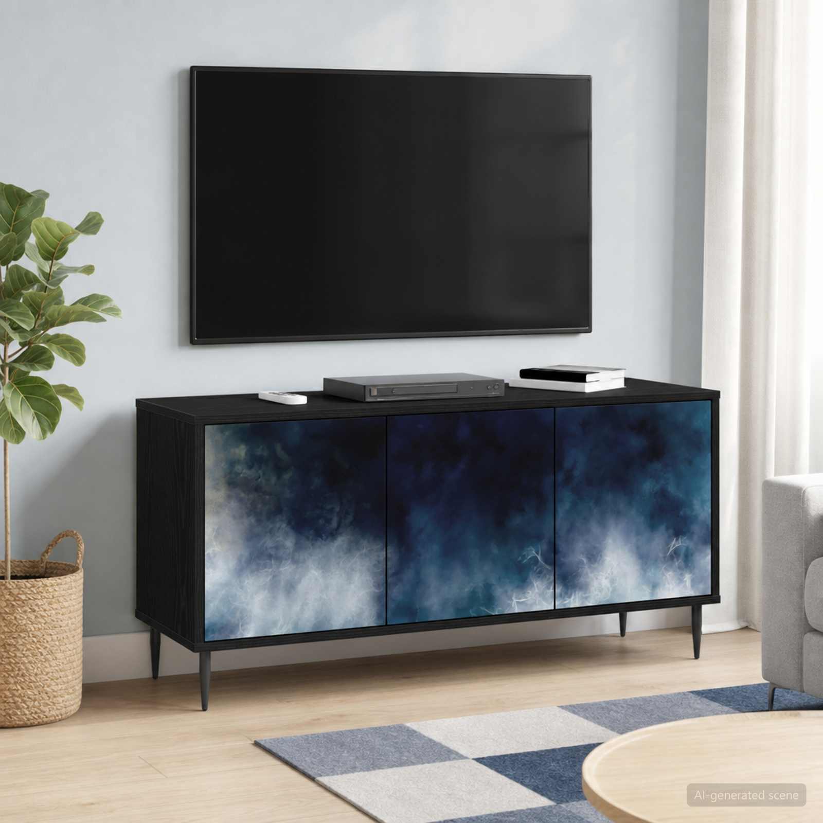 Ντουλάπι TV RAALTE 102 x 33 x 51 εκ Μαύρη Δρυς - Pakobazaar