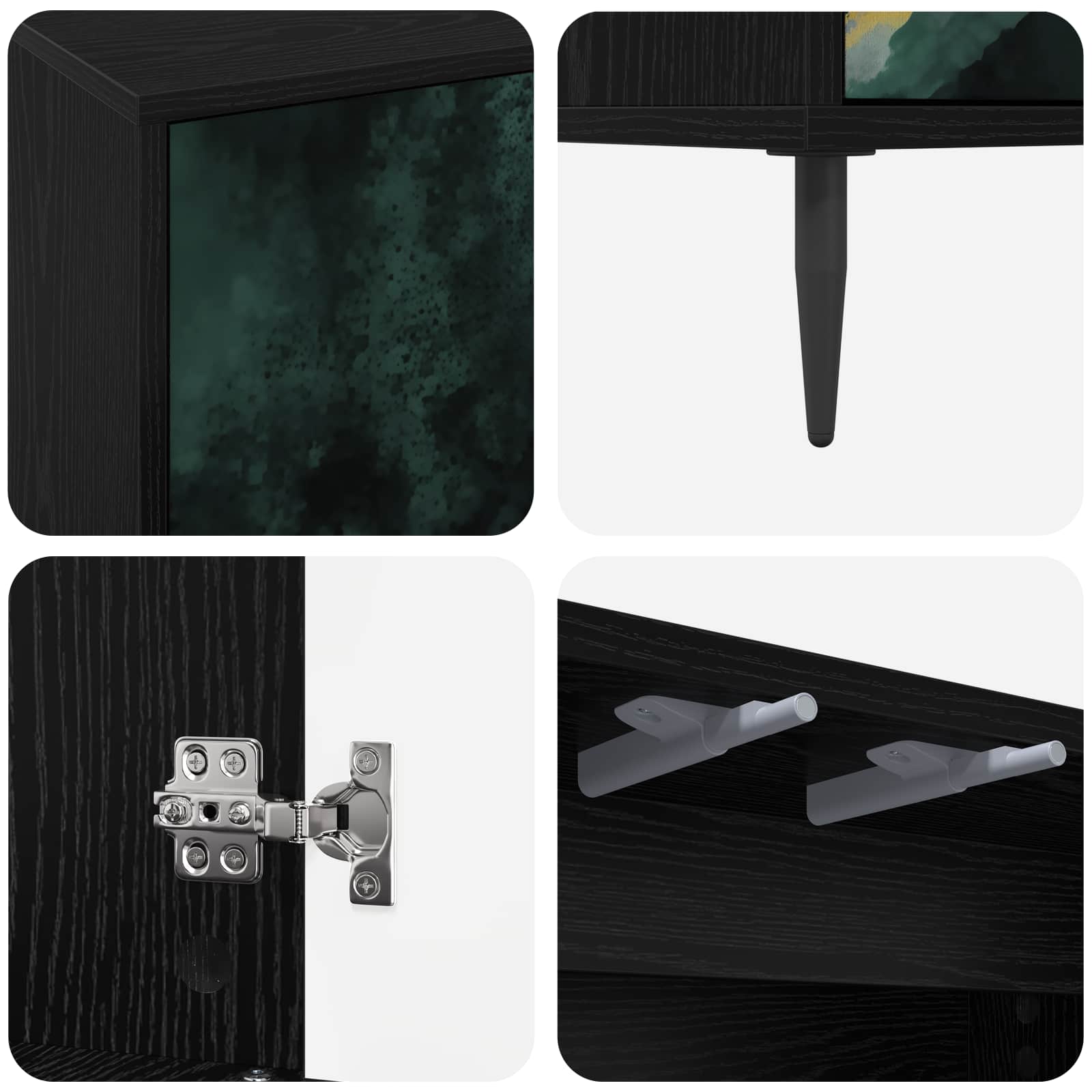 Ντουλάπι TV WIJHE 102 x 33 x 51 εκ Μαύρη Δρυς - Pakobazaar